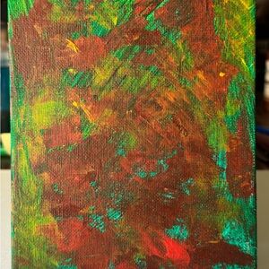 AM Original Floral Acrylic Painting on Canvas Modernism Art 5x7 New Pop Abstract